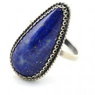 Кольцо , бижутерный сплав, лазурит, размер 18, синий Радуга Камня