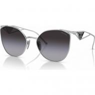 Солнцезащитные очки , бабочка, оправа: металл, с защитой от УФ, для женщин, серебряный Prada