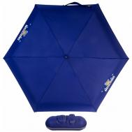 Мини-зонт , механика, 4 сложения, купол 92 см., 6 спиц, чехол в комплекте, для женщин, синий Moschino