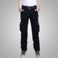Брюки  Мужские брюки с большими карманами Милитари цвет Черный, размер 50 (170-176), черный Kamukamu