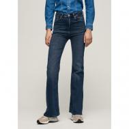 Джинсы  , полуприлегающие, завышенная посадка, стрейч, размер 26, синий Pepe Jeans