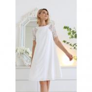 Платье , в классическом стиле, размер 46, белый LookLikeCat