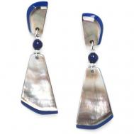 Серьги с подвесками , синий, серебряный Nature bijoux
