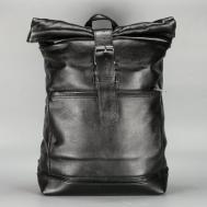 Рюкзак , натуральная кожа, отделение для ноутбука, черный Mantica