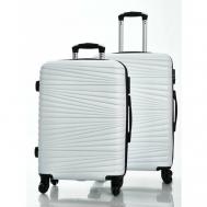 Комплект чемоданов  31625, ABS-пластик, размер M, белый Feybaul