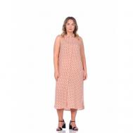 Платье-рубашка , вискоза, повседневное, свободный силуэт, макси, карманы, размер 3XL, розовый PECHE MONNAIE
