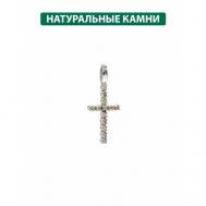 Крест из серебра с природными коричневыми бриллиантами, Кристалл мечты