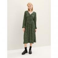 Платье , вискоза, полуприлегающее, миди, размер L, зеленый Tom Tailor