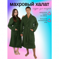 Халат , длинный рукав, размер 50-52, зеленый Магазин Ивановского трикотажа