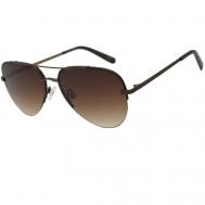 Солнцезащитные очки , авиаторы, оправа: металл, с защитой от УФ, градиентные, для мужчин, коричневый MARIO ROSSI