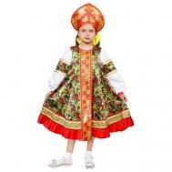 Русский народный костюм для девочки "Рябинка", платье, кокошник, размер 32, рост 122-128 см Страна Карнавалия