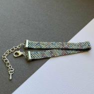 Плетеный браслет, бисер, размер 15 см., мультиколор Beads_n_tangle