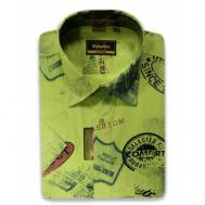 Рубашка , размер 44/S/170-178/39 ворот, зеленый Маэстро