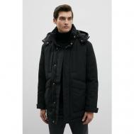 куртка  демисезонная, силуэт прямой, утепленная, карманы, водонепроницаемая, подкладка, съемный капюшон, размер 2XL, черный Finn Flare