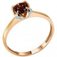 Кольцо , красное золото, 585 проба, раухтопаз, размер 17.5, золотой, красный Magic Stones