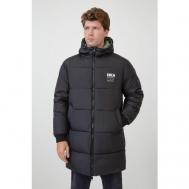 куртка , демисезон/зима, силуэт прямой, капюшон, несъемный капюшон, манжеты, внутренний карман, размер XL, черный Baon