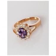 Кольцо помолвочное , фианит, аметист, размер 18, фиолетовый Lotus Jewelry