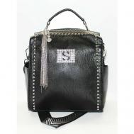 Рюкзак , искусственная кожа, внутренний карман, регулируемый ремень, черный BagSTORY