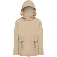 Куртка  , демисезон/лето, силуэт прямой, капюшон, карманы, размер 48, бежевый Geox