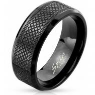 Кольцо обручальное , нержавеющая сталь, размер 22, черный Spikes