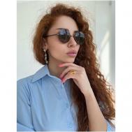 Солнцезащитные очки , круглые, оправа: металл, ударопрочные, поляризационные, с защитой от УФ, для женщин, коричневый ShapOchki