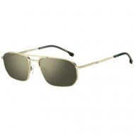 Солнцезащитные очки , прямоугольные, оправа: металл, для мужчин, черный BOSS