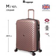 Чемодан , 107 л, размер M+, розовый IT Luggage