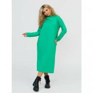 Платье , прямой силуэт, макси, карманы, размер 50, зеленый NSD-STYLE