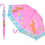 Зонт-трость , розовый Oubaoloon