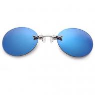 Солнцезащитные очки , овальные, оправа: металл, с защитой от УФ, зеркальные, синий Raptor-Trailers