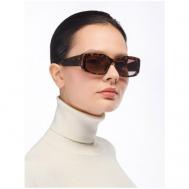 Солнцезащитные очки , прямоугольные, оправа: пластик, поляризационные, с защитой от УФ, для женщин, коричневый Eleganzza