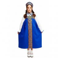 Русский народный сарафан для девочки синий детский Мой Карнавал