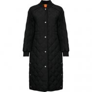 Пальто  , демисезон/зима, силуэт прямой, средней длины, размер 42, черный BOSS