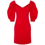 Платье-футляр , хлопок, вечернее, прилегающее, мини, размер 42/44, красный Marina Budnik
