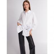 Рубашка  , классический стиль, длинный рукав, размер XL, белый ZOLLA