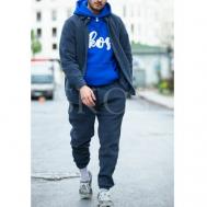 Костюм , толстовка и брюки, спортивный стиль, оверсайз, утепленный, размер M, синий SKOS Fashion