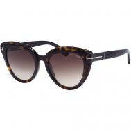 Солнцезащитные очки , кошачий глаз, оправа: пластик, градиентные, для женщин, коричневый Tom Ford