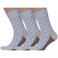 Мужские носки , 3 пары, размер 25 (38-40), серый MoscowSocksClub