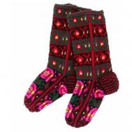 Мужские носки , высокие, вязаные, размер 43-45, зеленый, красный Тамила Джурабы
