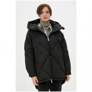 Куртка  , демисезон/зима, средней длины, силуэт свободный, карманы, подкладка, капюшон, манжеты, размер 52, черный Baon
