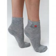 Женские носки  средние, износостойкие, быстросохнущие, ослабленная резинка, размер 35-40, серый Pier Lone