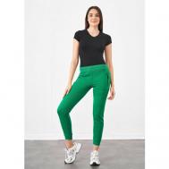 Беговые брюки , карманы, утепленные, размер 44, зеленый Relax Mode