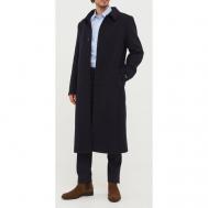 Пальто , демисезон/зима, силуэт прямой, удлиненное, без капюшона, карманы, утепленное, размер 46-182, синий Misteks design