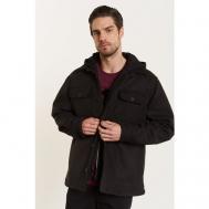 куртка  демисезонная, карманы, капюшон, размер 2XL, черный EDWARD
