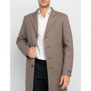 Пальто , демисезон/зима, силуэт прилегающий, удлиненное, карманы, подкладка, без капюшона, утепленное, размер 52-176, коричневый Misteks design