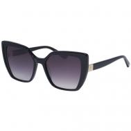 Солнцезащитные очки , кошачий глаз, оправа: пластик, градиентные, для женщин, черный Valentin Yudashkin