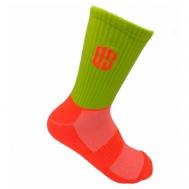 Носки  унисекс , размер 43-44, оранжевый, зеленый DE