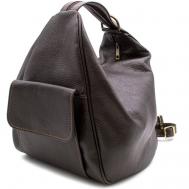 Рюкзак  торба , натуральная кожа, внутренний карман, коричневый Шорный Пони