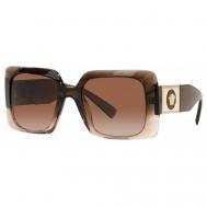 Солнцезащитные очки  VE 4405 533213, квадратные, оправа: пластик, градиентные, с защитой от УФ, для женщин, коричневый Versace