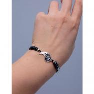 Плетеный браслет , металл, размер 14 см., размер one size, черный Kcgames